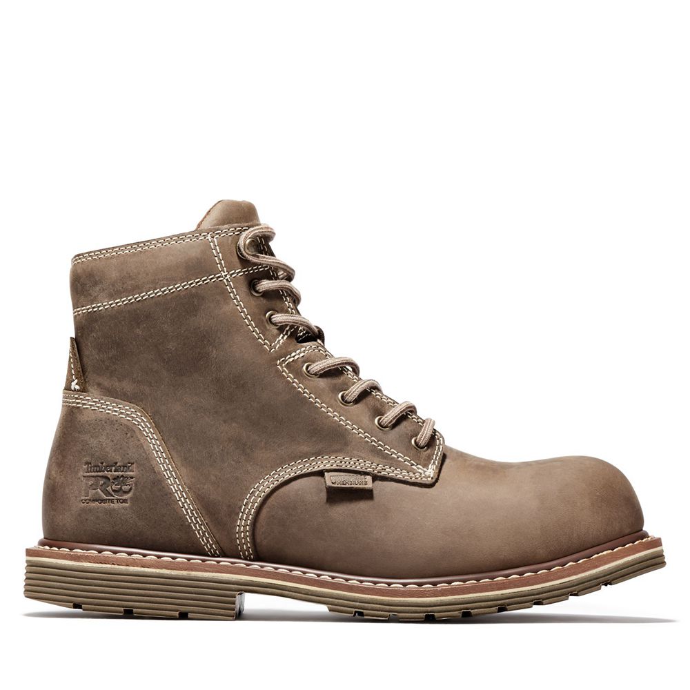 Timberland Pro Μποτακια Ανδρικα Καφε - Millworks 6" Comp Toe - Greece 4583691-PH